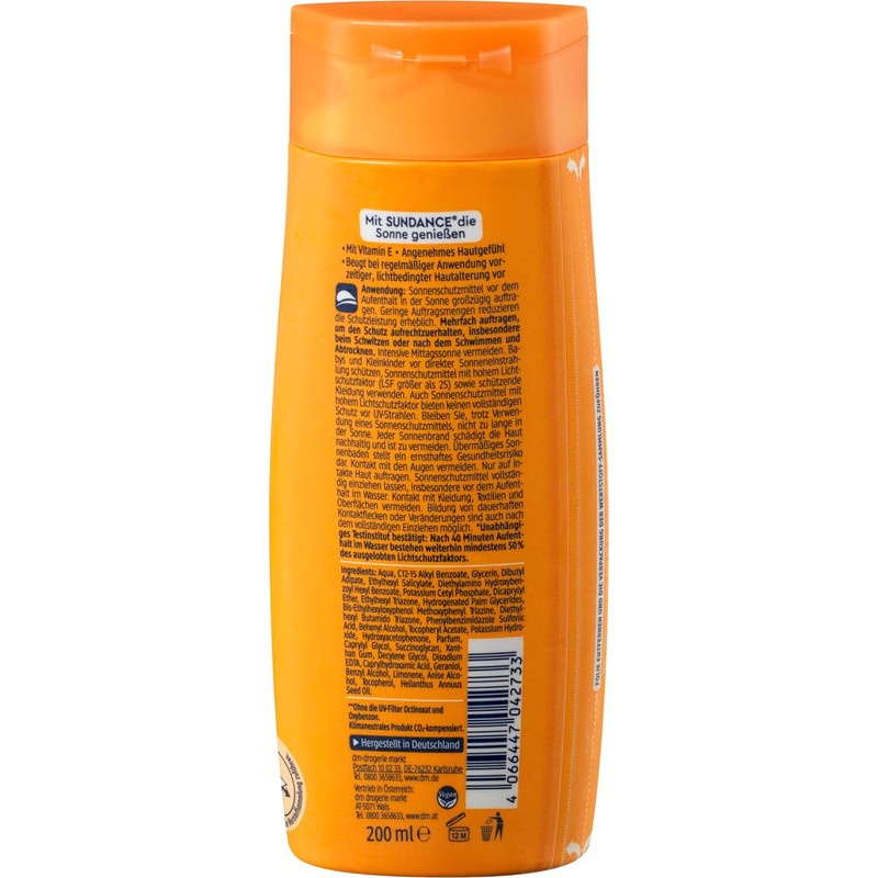 SUNDANCE Sonnenschutz Sonnenlotion LSF 30 mit tropischem Duft, UVA/UVB Schutz,