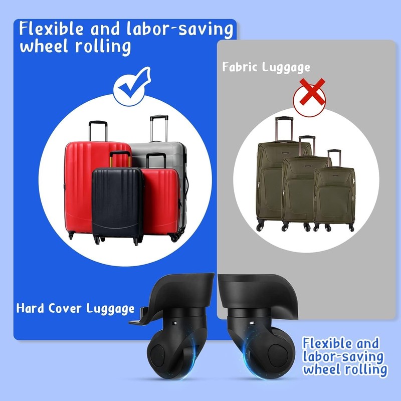 JUVEL 1 Pair of Replacement Wheels for Suitcases – Replacement