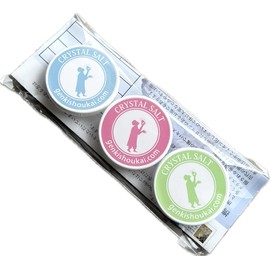 Genki Shokai Portable Salt Case, Set of 3, Crystal Rock Salt, 0.4 oz (10 g), Salt Supplement, Heatstroke Prevention, Additive-free, Himalayan Salt