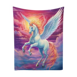 Joyidec Redheaded Unicorn Cloud Fleece Throw Blankets Twin Size -Thick Fuzzy Warm Soft Twin Large Winter Blanket Throws for Bed 60x80 in