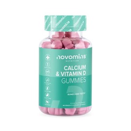 Calcium Gummies – 400mg of Calcium - with Vitamin D & K2 (MK-7) - Vegetarian – Gluten Free – 1 Month Supply - Chewable Calcium Vitamins – Healthy Muscles and Bones - Made by Novomins