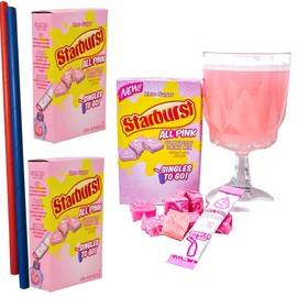 Strawberry Bliss - Starburst Singles To Go Powdered Drink Mix, All Red Strawberry, 3 Boxes with 6 Packets Each - 18 Total Servings, Sugar-Free Drink Powder, Just Add Water, 6 count (Pack of 3) Keto Burst with Flavor, Zero Guilt! Low Carb, Zero Sugar Drin