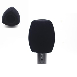 Hxstaald Flocked Mic Foam Windscreen Handheld Microphone Covers Large Mic Foam Pop Filters for TV Interview,radio,media Broadcast Microphones (Black)