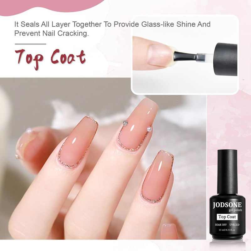 JODSONE 2 Bottles of Top Coat Base Coat Set No