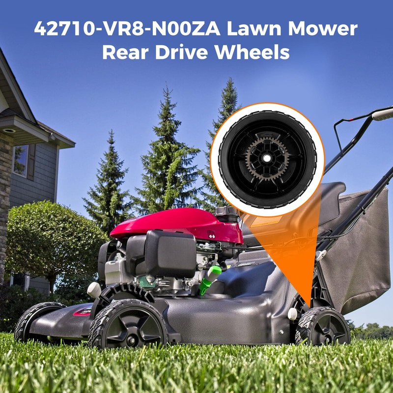 42710-VR8-N00ZA Lawn Mower Rear Drive Wheels, 8 Inch Replacement Back