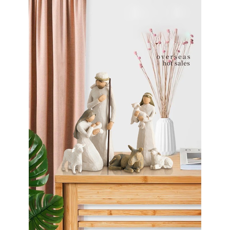 6PCS Resin Figures Fine Workmanship Art Ornaments for Household Office