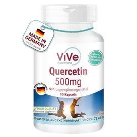 Quercetin 500mg - 90 Kapseln für 90 Tage - hochdosiert und vegan - natürliches Bioflavonoid | Qualität aus Deutschland von ViVe Supplements