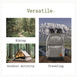 TSD Urban Canvas Backpack,Durable Hiking Lightweighted Casual Daypack Backpacks,Sturdy Travel Backpack Perfect for Work and Travel (Grey)