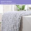 Bigacogo Chunky Knit Blanket Throw 51"x63", 100% Hand Knitted Chenille