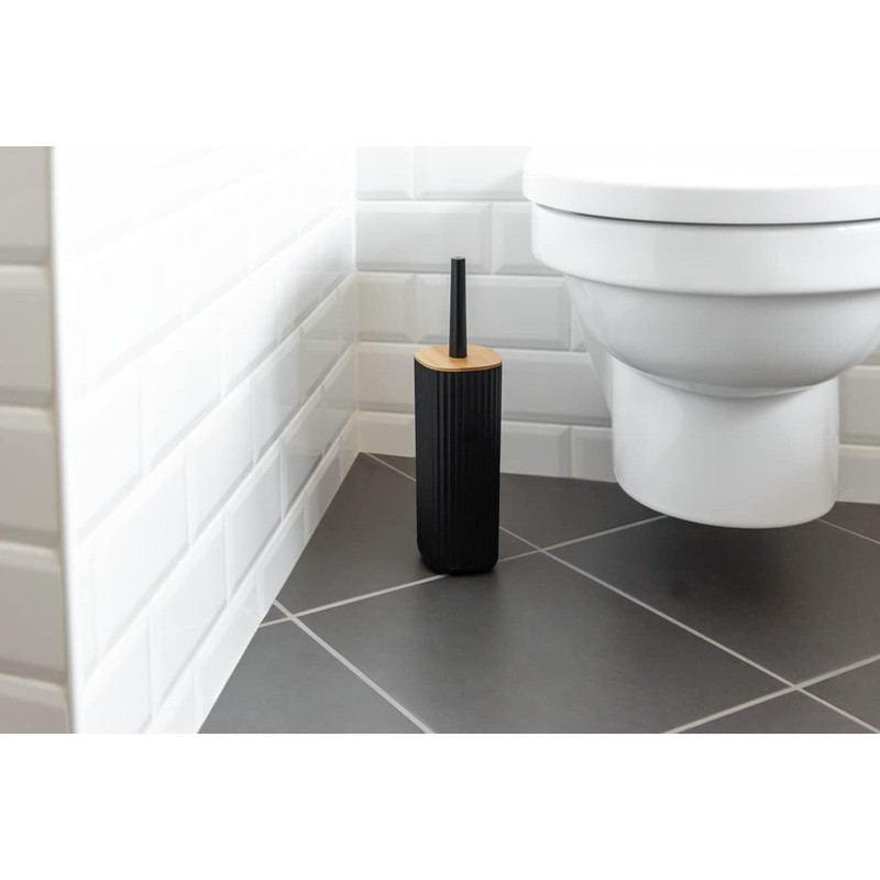 WENKO Rotello Toilet Brush Set Black
