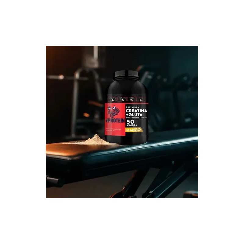 Suplemento Creatina + Glutamina Bull Protein 1kg 50servicios