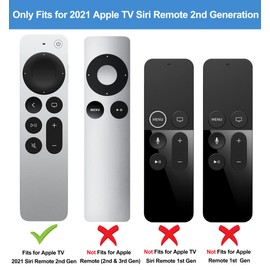 2 Pack TOKERSE Case Compatible with Apple TV 4K Siri Remote (3rd Gen/2nd Gen) - Glow in The Dark Silicone Remote Cover Compatible with Apple TV 4K / HD 2021 2022 Siri Remote Control - Glow Blue Green