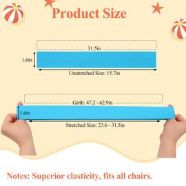 4Pcs Towel Bands for Beach Chairs HADEEONG Beach Towel Clips Elastic Towel Straps for Cruise Chairs Beach Lounge Pool Summer Travel Essentials (Blue)
