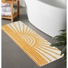 Uphome Boho Bathroom Runner Yellow and White Sun Long Bathroom