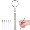 Operitacx Retractable Ballpoint Pens with Keychain, mini Pen Tiny with