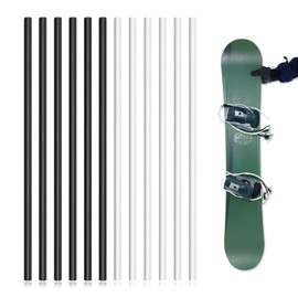 lasuroa 12pz Kit Riparazione Snowboard Sci, 6mm Ptex Riparazione Sci Snowboard Kit per Manutenzione Sci Riparazione Base Sci Snowboard per Proteggere Sci e Snowboard(Bianco e Nero)