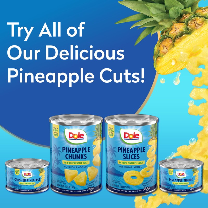 Dole Crushed Pineapple in 100% Pineapple Juice with No Sugar
