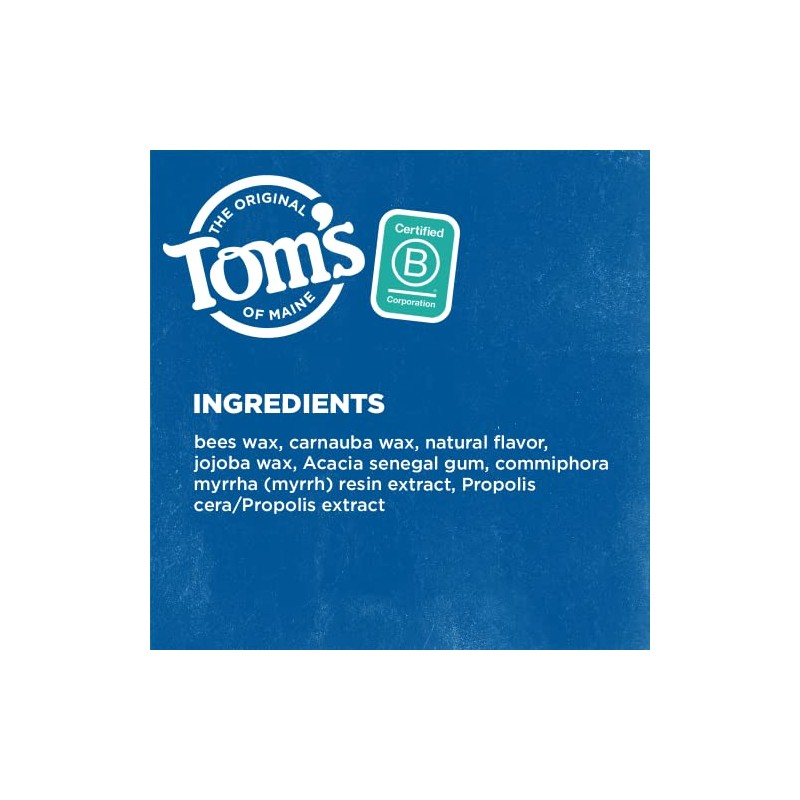 Tom's of Maine Natural Antiplaque Flat Floss, Waxed, Spearmint, 32