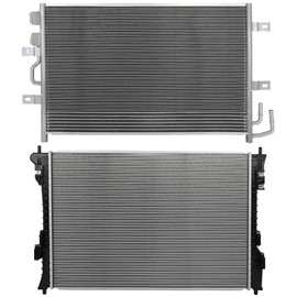 AZHZ 3942 Condenser and 13195 Radiator Aluminum Core Cooling Radiator for Ford Flex 2010-2012 for Lincoln MKT 2010-2012