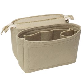 Soyizom Felt Bag Organizer Insert Bag in Bag for Tote Bag with 2 Packs Fit in The Neonoe and Other Bucket Bags-Beige