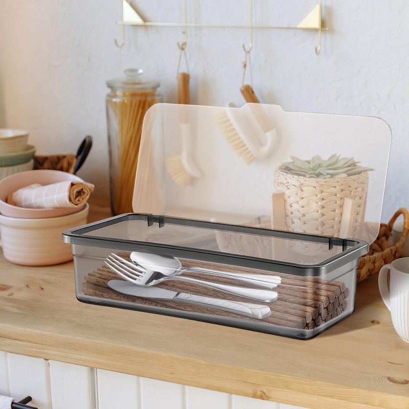 Cabilock 3 Pcs Cutlery Storage Box Kitchen Storage Container Holder