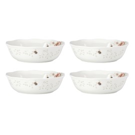 Lenox Butterfly Meadow Soup Bowls Set of 4, Service For 4, Dishwasher Safe, 32-Fl Oz Capacity, 7.75-Inch Diameter, 4-Piece Soup Bowl Set