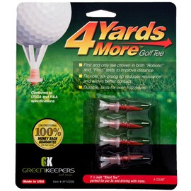 4 Yards More Golf Tees - 1 3/4" Short Tee (4 Red Tees)