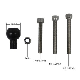 Motorrad Rückspiegel Kugelkopf Halterung,Asudaro Motorrad Lenker Basisklemme M8 RAM Kugelkopf Rückspiegelschraube Kugelfuß Feste Basis Ball Halter RAM Mount Stativ Kugel Adapter Kopf,schwarz + Silber