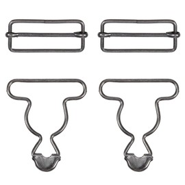 Telooco 2Pairs Overall Buckles Replacement Adjustable Jean Overalls No-Sew Button Bib Clips for Pants Jacket Trousers (Black, 3.8cm/1.5inch)