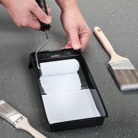 Juvale 4-Inch Paint Tray Pan - 12-Pack Black Spill-Resistant & Mini Paint Trays - Dual Wells for Rollers & Roller Pan - Multi-Use for Home Improvement & Project Supplies - 11 x 5.5 x 1.5 in