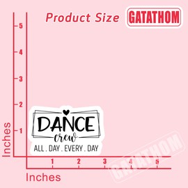 (3PCS) Dance Crew Sticker Dance Stickers Decorate Books, Laptops, Water Bottles, Tumblers, Cups, Waterproof Vinyl Decal, Dance Sticker Decals for Dancing Lovers, Girls, Dance Class Gifts 3'' x 2"