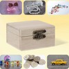 Prebarfun 4 PCS Wooden Box with Hinged Lid, Mini Unfinished