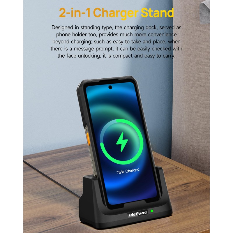 Ulefone Armor 26 Ultra 33W Desk Charging Dock, Wireless Charging