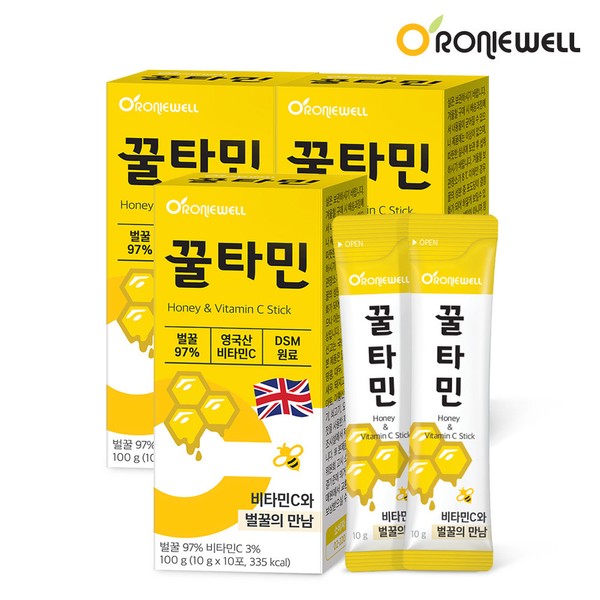 Roniwell Honey Tammin 10 sachets x 3 natural honey containing vitamin C from the UK / 로니웰  꿀타민 10포 x 3개 천연벌꿀 영국산 비타민C 함유