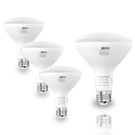 SLEEKLIGHTING BR30 65W Equivalent 8.5 Watt LED Bulb, 5 CCT (2700K, 3000K, 3500K, 4000K, 5000K) 650 Lumens, Dimmable, Energy Star, E26 Base - Indoor and Outdoor Use (4 Pack)