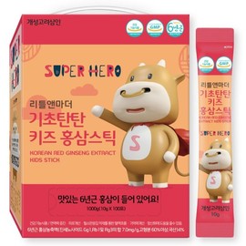 GaeseongGoryeoSamIn 개성고려삼인 리틀앤마더 기초탄탄 키즈홍삼스틱 100포 Gaeseong Goryeo Ginseng Little and Mother Foundation Solid Kids Ginseng Sticks 100 Pieces