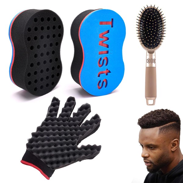 ARJDXDP Pack of 3 Hair Brush Sponge Afro Curl Sponge
