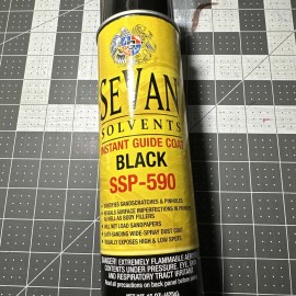 Sevan 15oz LARGE Spray Can Dry Guide Coat , Black , Pro Quality , DRY sanding GUIDE