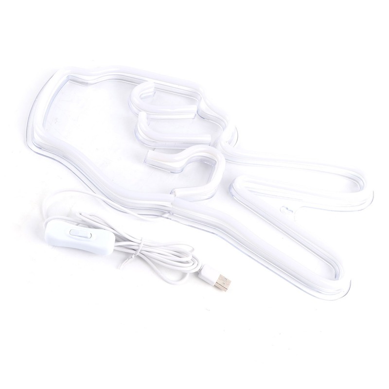 Neon Sign Light Innovative Victory Gesture Decorative Lamp USB Powered
