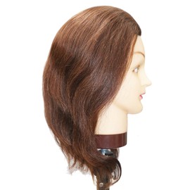 LeeWin Mannequin Head 10inches-22inches Human Hair Hairdresser Cosmetology Mannequin Manikin Training Head Hair Female Europe Face Style (12inches, 4#)