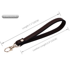 VanEnjoy Genuine Leather Keychain Wristlet Keychain Strap for Wallet Purse Clutch Cellphone Wristlet Key(Expresso)
