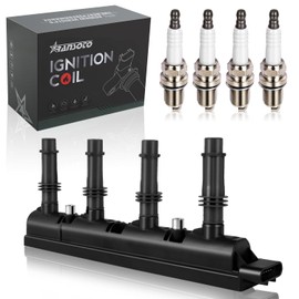 RANSOTO UF669 Ignition Coil Pack & 4 Pcs Iridium Spark Plugs Compatible with 2011-2019 Chevy Cruze Sonic Trax Volt Buick Encore 1.4L Replaces D521C 7805-1231