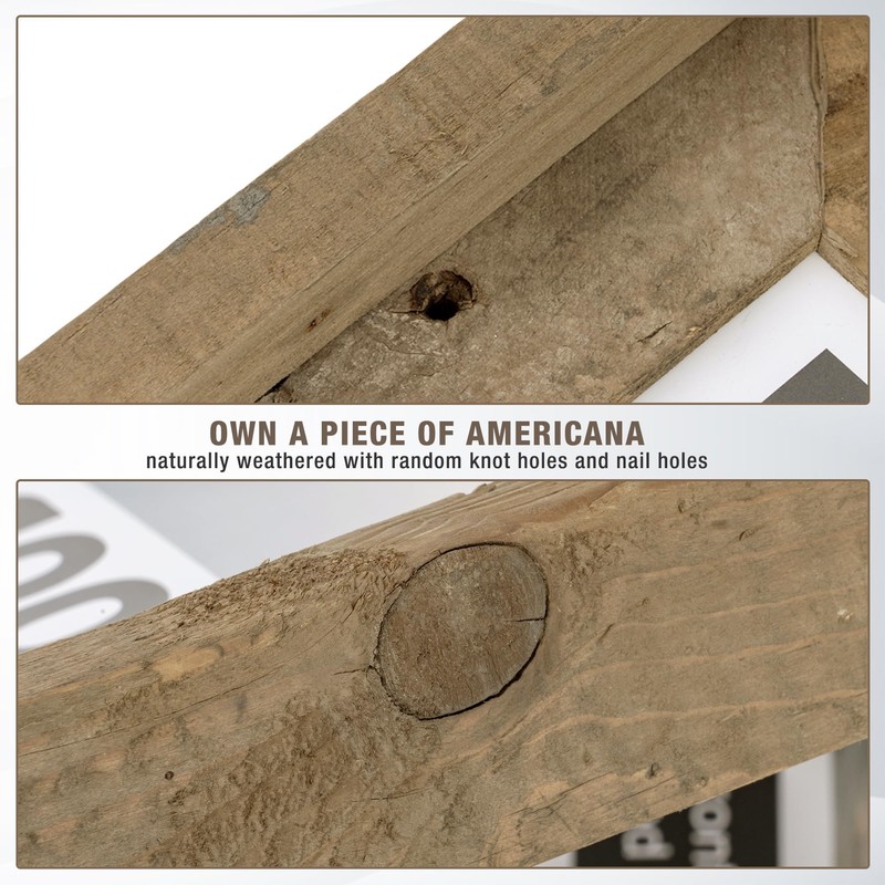 Rustic 5x7 Picture Frames, Reclaimed Barnwood Photo Frames with HD