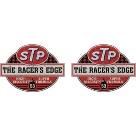 Pure Print Cut Oil Tuning Sticker for Hotrod and Vintage Cars - Retro Design Racing Themes V8 Rat - High Quality Rat Rod Oil Slick Stickers, Pack of 2, 10cm, STP & Pennzoil (STP)