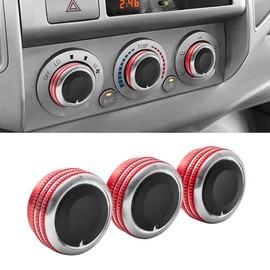 JDMCAR JDMCAR Compatible with Toyota Tacoma 2005-2015 A/C Air Conditioning Control Switch Knob Button, HVAC Control Knob Tacoma Heater Temperature HVAC Fan Control Knob (A Set of 3 Knobs) - Red
