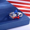 American Flag Ring Sterling Silver 4th of July Red White