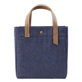 AY-03 Lunch Tote Denim, Navy, Approx. Width 9.3 x Depth 5.5 x Height 9.4 inches (23.5 x 14