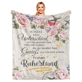 Retirement Gift Women, Gifts for Retirement, Retirement Gift Woman, Pension Gift Woman, Pension Gifts, Women, Grandma, Mum, Aunt, Funny Gifts, Retirement Blanket, 150 x 130 cm