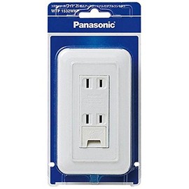 Panasonic Denko Cosmo Series Wide 21 Embedded Earth Terminal Double Outlet with Plate (White) / P WTP1532WKP No Store Package