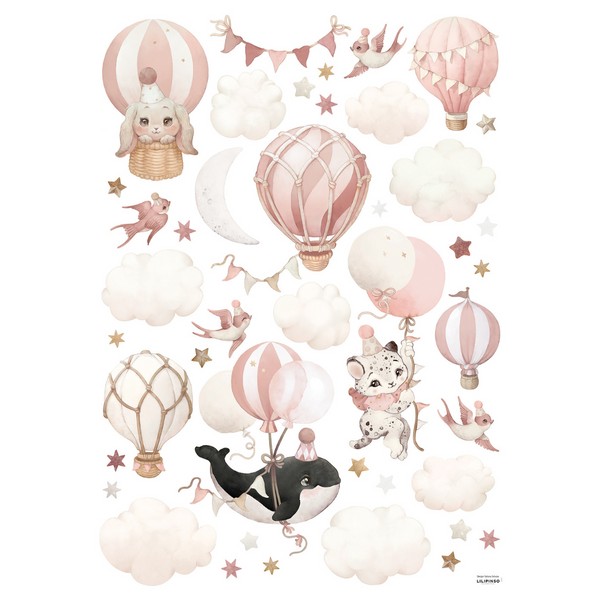 Lilipinso Selene | Wall Decals - Animal Fantasy Pink XL in TUBE